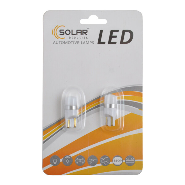 

LED автолампа Solar 12V T10 W2.1x9.5d SMD 3030 92lm white, 2шт
