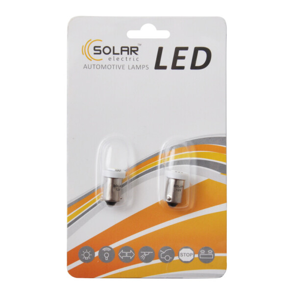 

LED автолампа Solar 12V T8.5 BA9s 1smd 5050 white, 2шт