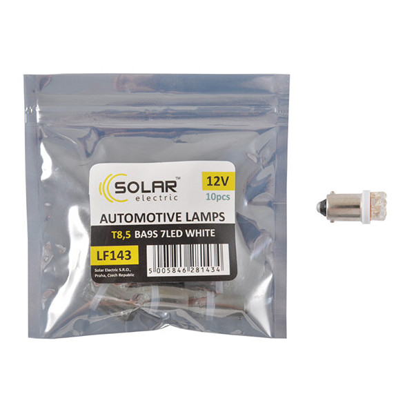 

LED автолампа Solar 12V T8.5 BA9s 7leds white 10шт