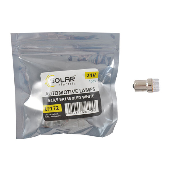 

LED автолампа Solar 24V G18.5 BA15s 9leds white 4шт