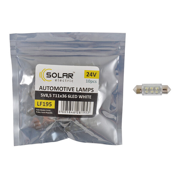 

LED автолампа Solar 24V SV8.5 T11x36 6leds white 10шт