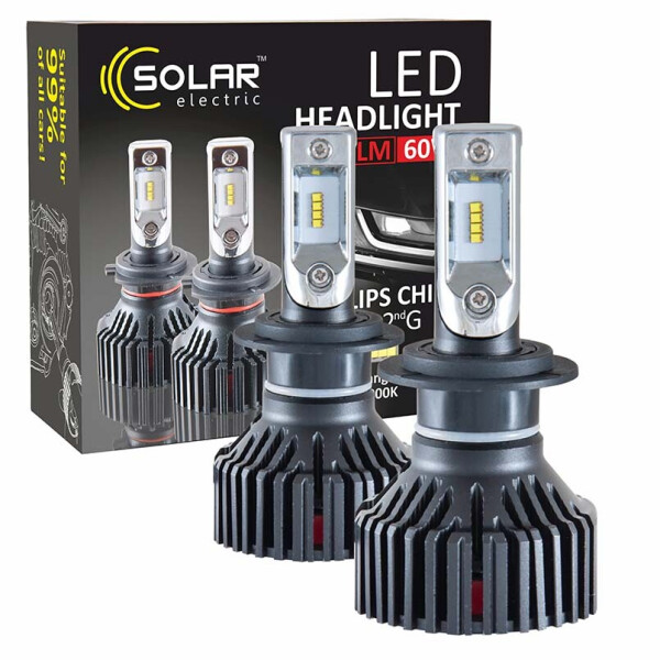 

LED автолампа Solar H7 12/24V 6000K 8000Lm 60W Philips ZES