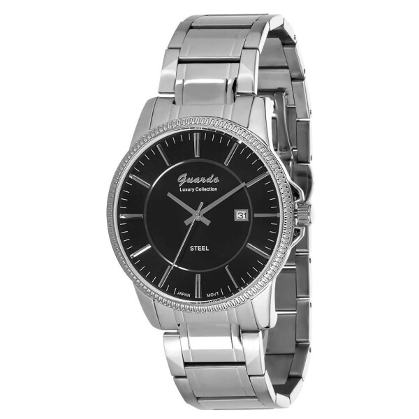 

Часы наручные мужские Guardo Гуардо Luxury Stainless Steel кварцевые серебряный (S1272-1)