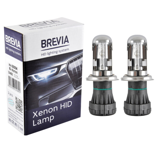 

Біксенонова лампа Brevia H4, 6000K, 85V, 35W P43t-38 KET, 2шт