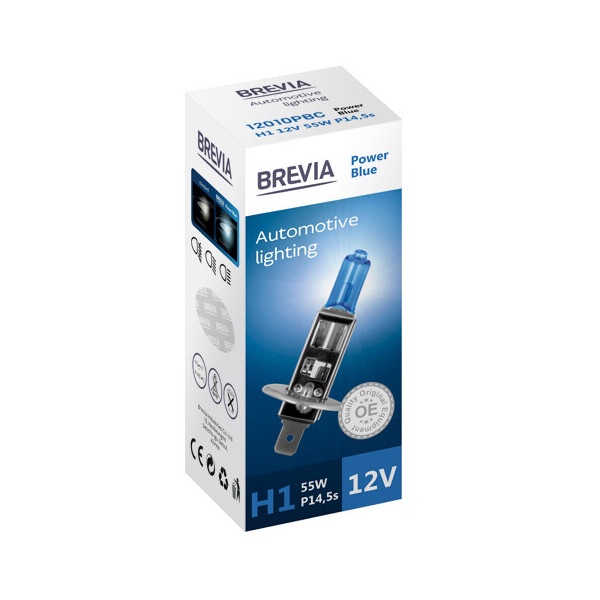 

Галогенова лампа Brevia H1 12V 55W P14.5s Power Blue CP