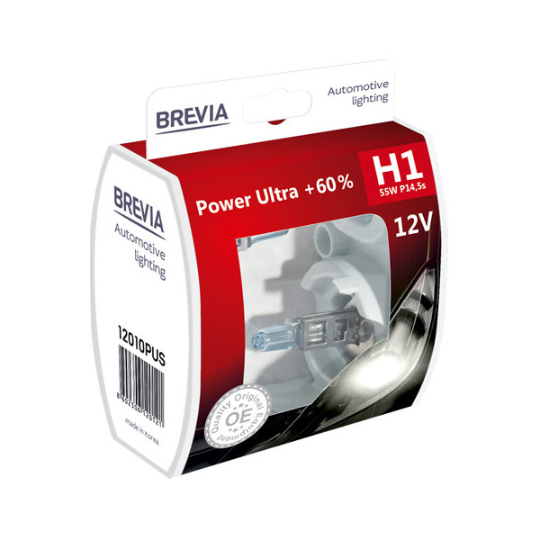 

Галогенова лампа Brevia H1 12V 55W P14.5s Power Ultra +60% S2