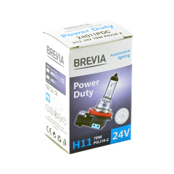 

Галогенова лампа Brevia H11 24V 70W PGJ19-2 Power Duty CP