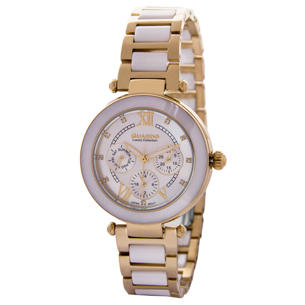 

Часы наручные женские Guardo Гуардо Luxury Stainless Steel кварцевые цвет корпуса золотой (S01849-4)