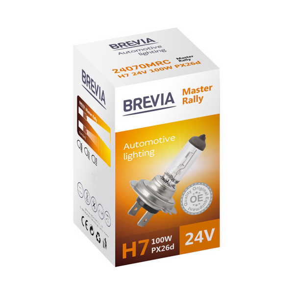 

Галогенова лампа Brevia H7 24V 100W PX26d Master Rally CP