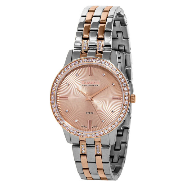 

Часы наручные женские Guardo Гуардо Luxury Stainless Steel кварцевые цвет корпуса серебряный и розовое золото (S01871(1)-4)