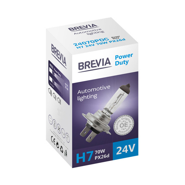 

Галогенова лампа Brevia H7 24V 70W PX26d Power Duty CP