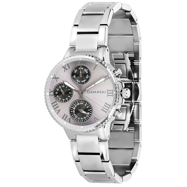 

Часы наручные женские Guardo Гуардо Luxury Stainless Steel кварцевые цвет корпуса серебряный (S00503-2)