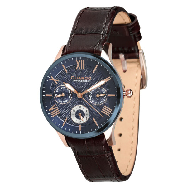 

Часы наручные женские Guardo Гуардо Luxury Stainless Steel кварцевые цвет корпуса розовое золото и черный (S02006-9)