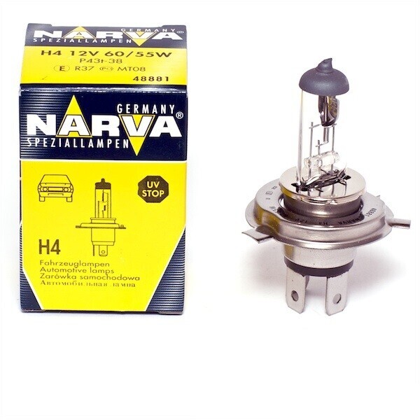 

Галогенова лампа Narva H4 12V 60/55W P43t