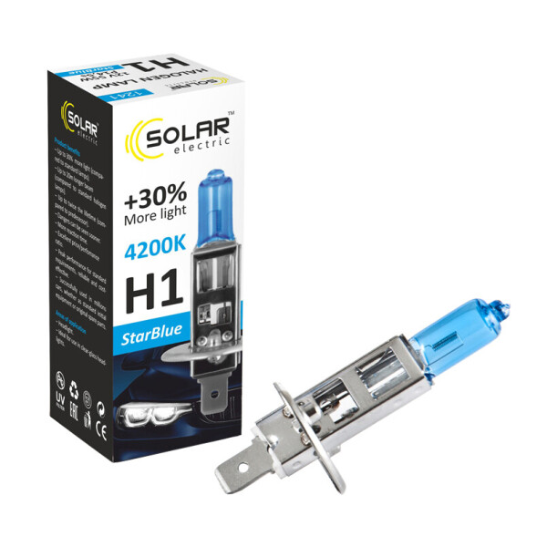 

Галогенова лампа Solar H1 12V 55W P14,5s StarBlue 4200K