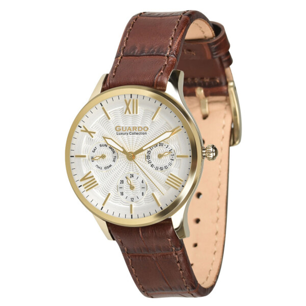 

Часы наручные женские Guardo Гуардо Luxury Stainless Steel кварцевые цвет корпуса золотой (S02006-4)