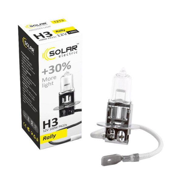 

Галогенова лампа Solar H3 12V 100W PK22s Starlight +30%
