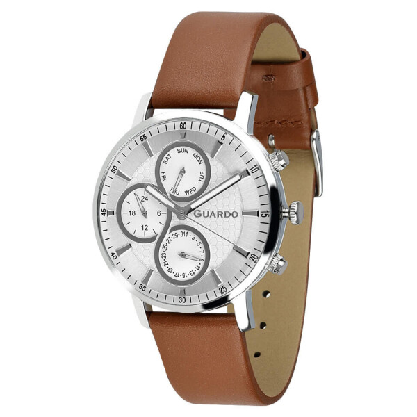 

Часы наручные мужские Guardo Гуардо Premium Metallic кварцевые цвет корпуса серебряный (012433-2)