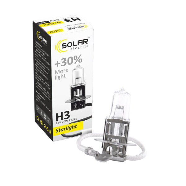 

Галогенова лампа Solar H3 24V 70W PK22s Starlight +30%