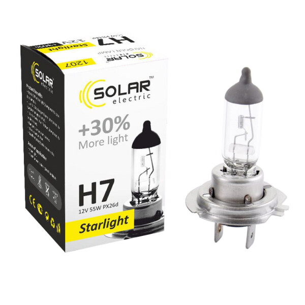 

Галогенова лампа Solar H7 12V 55W PX26d Starlight +30%