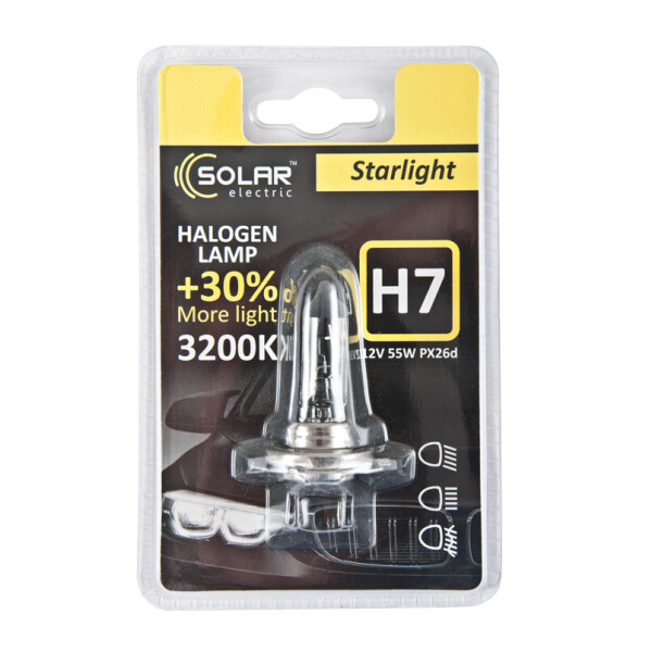 

Галогенова лампа Solar H7 12V 55W PX26d Starlight +30%