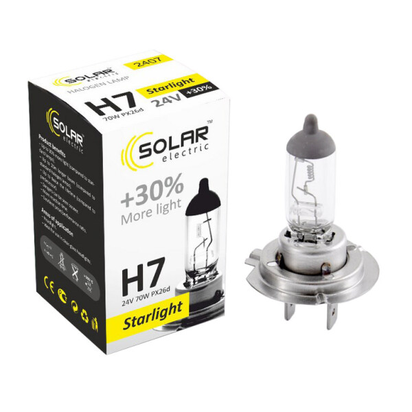 

Галогенова лампа Solar H7 24V 70W PX26d Starlight +30%