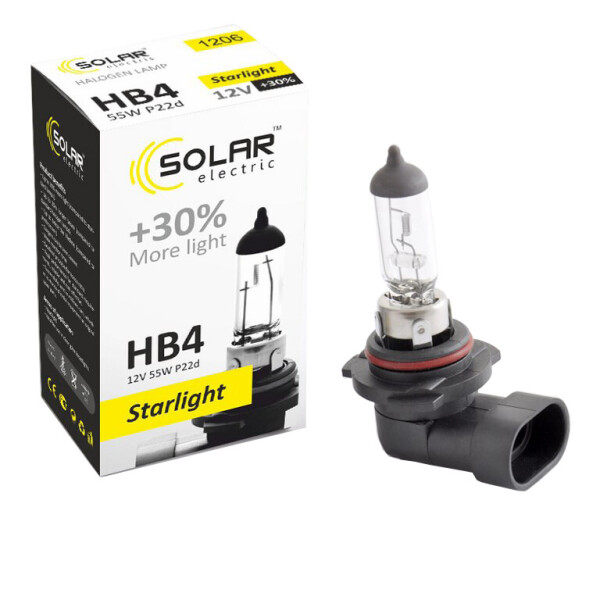 

Галогенова лампа Solar HB4 12V 55W P22d Starlight +30%