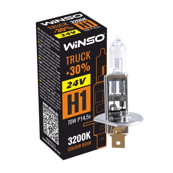 

Галогенова лампа Winso H1 24V 70W P14.5s TRUCK +30%