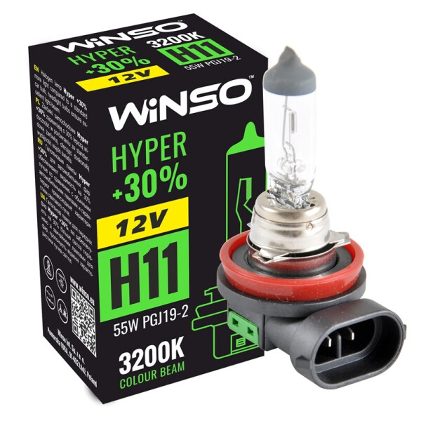 

Галогенова лампа Winso H11 12V 55W PGJ19-2 HYPER +30%
