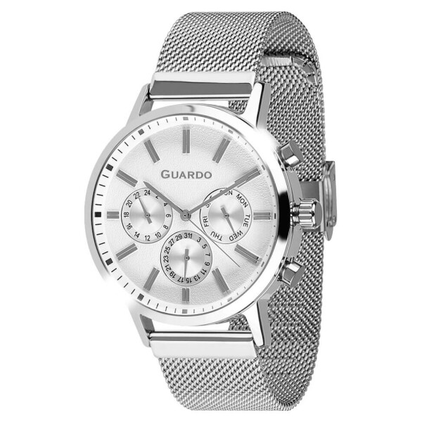 

Часы наручные мужские Guardo Гуардо Premium Metallic кварц цвет корпуса серебряный (012077-1)