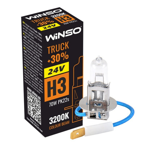 

Галогенова лампа Winso H3 24V 70W PK22s TRUCK +30%