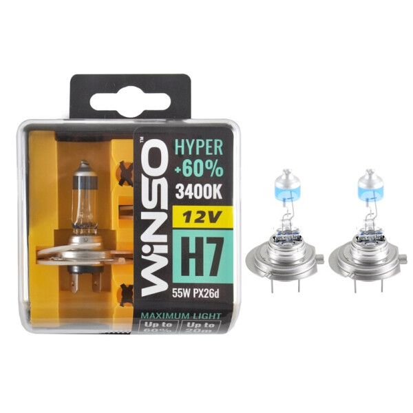 

Галогенова лампа Winso H7 12V 55W PX26d SET HYPER +60%