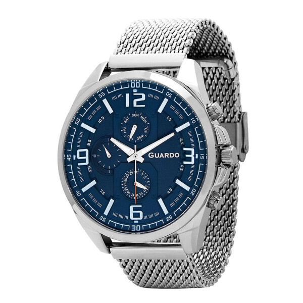 

Часы наручные мужские Guardo Гуардо Premium Metallic кварцевые корпус серебряный (B01361(1)-1)