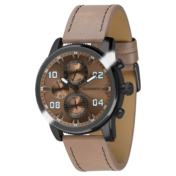 

Часы наручные мужские Guardo Гуардо Premium Metallic кварцевые цвет корпуса серый (011097-6)