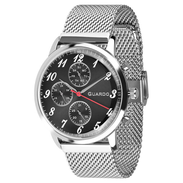 

Часы наручные мужские Guardo Гуардо Premium Metallic кварц цвет корпуса серебряный (012238-1)