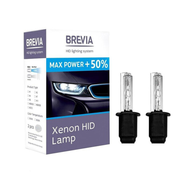 

Ксенонова лампа Brevia H3 +50%, 4300K, 85V, 35W PK22s KET, 2шт