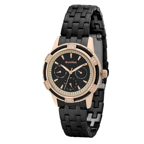 

Часы наручные женские Guardo Гуардо Premium Metallic кварц корпус розовое золото (B01356-3)