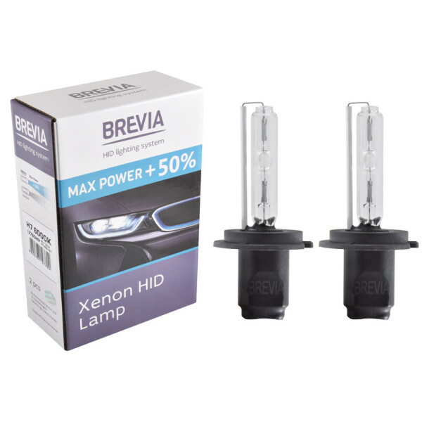 

Ксенонова лампа Brevia H7 +50%, 6000K, 85V, 35W PX26d KET, 2шт