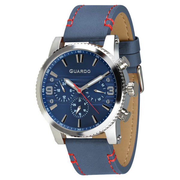 

Часы наручные мужские Guardo Гуардо Premium Metallic кварцевые цвет корпуса серебряный (011401-2)