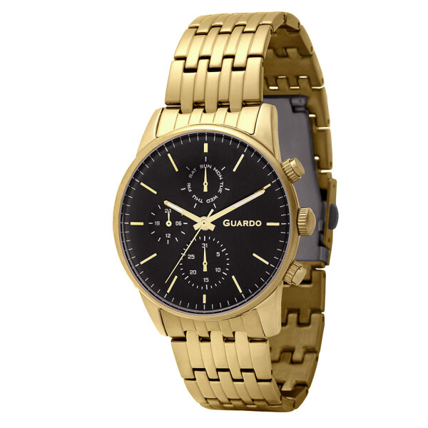 

Часы наручные мужские Guardo Гуардо Premium Metallic кварц цвет корпуса золотой (12009(2)-3)