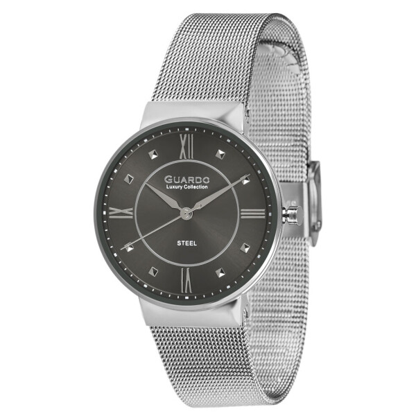 

Часы наручные женские Guardo Гуардо Luxury Stainless Steel кварцевые цвет корпуса серебряный (S01549-1)