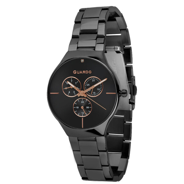 

Часы наручные женские Guardo Гуардо Premium Metallic кварц цвет корпуса черный (B01398(1)-6)