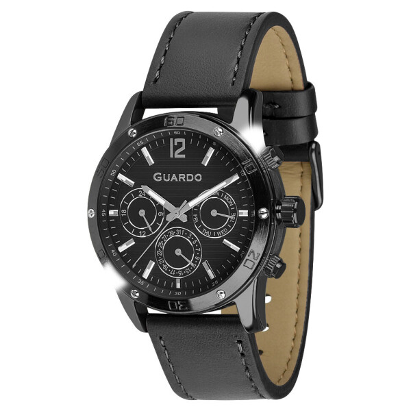 

Часы наручные мужские Guardo Гуардо Premium Metallic кварцевые цвет корпуса черный (011168-5)