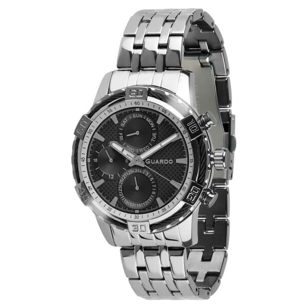 

Часы наручные мужские Guardo Гуардо Premium Metallic кварцевые корпус серебряный (B01352(1)-1)
