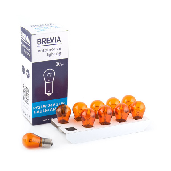

Лампа розжарювання Brevia PY21W 24V 21W BAU15s AMBER CP