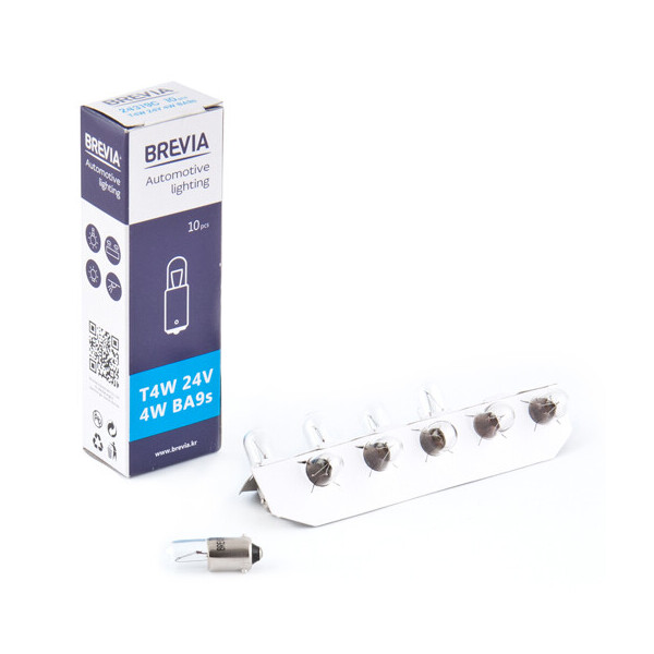 

Лампа розжарювання Brevia T4W 24V 4W BA9s CP