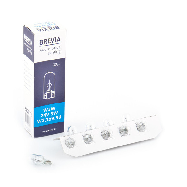 

Лампа розжарювання Brevia W3W 24V 3W W2.1x9.5d CP