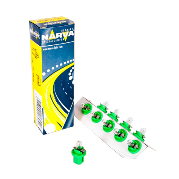 

Лампа розжарювання Narva 12V 2W B8.5D Yellow-Green