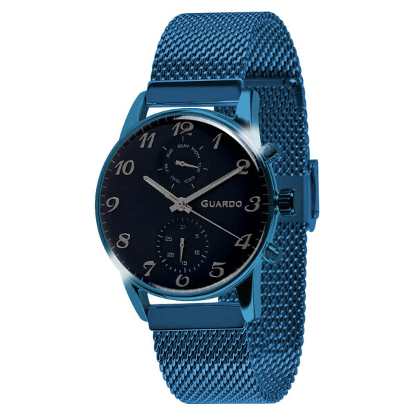 

Часы наручные женские Guardo Гуардо Premium Metallic кварцевые корпус синий (012009(4)-5)