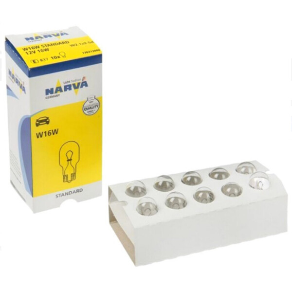 

Лампа розжарювання Narva W16W 12V 16W W2,1X9,5d